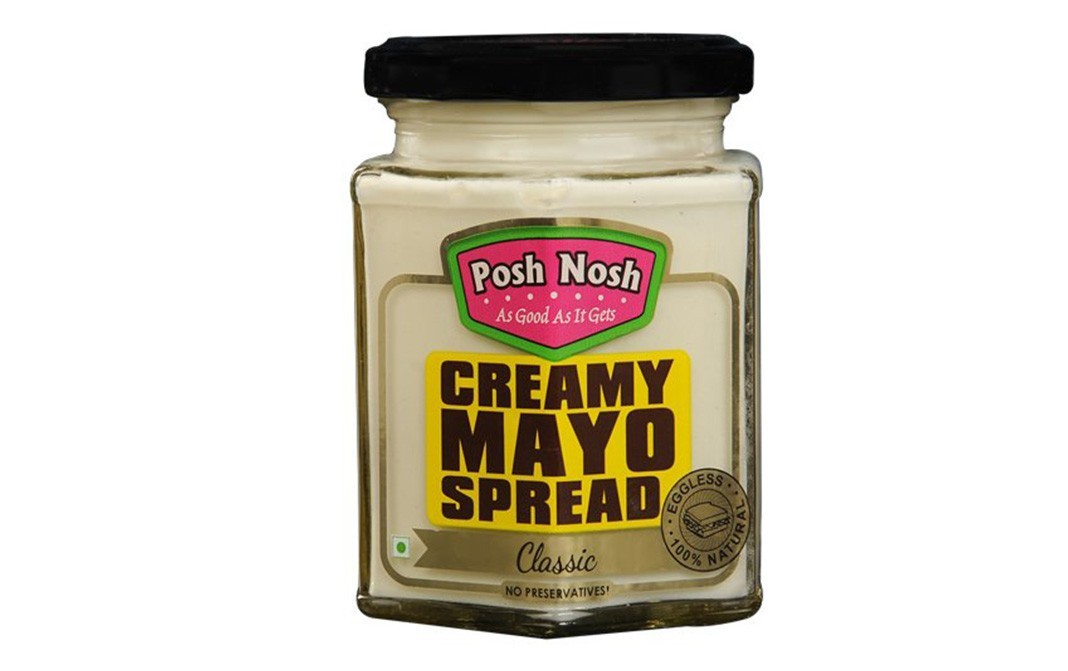 Posh Nosh Creamy Mayo Spread Classic   Glass Jar  235 grams